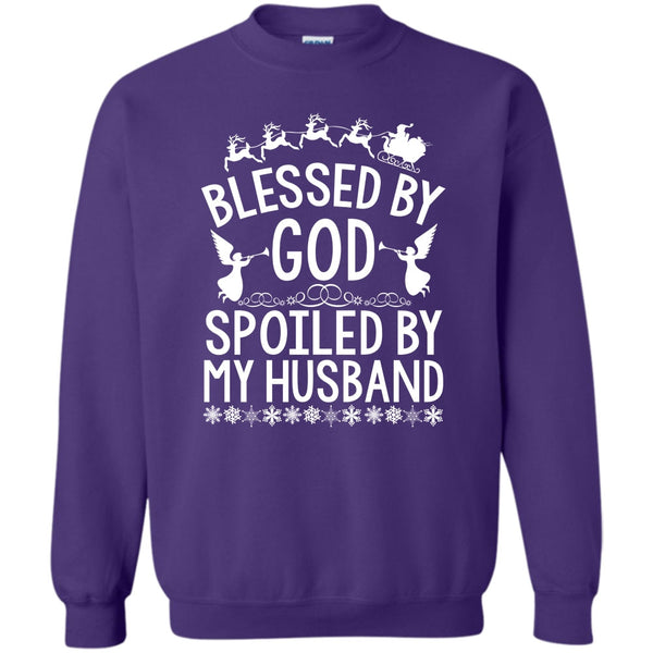 Spoiled By My Husband T Shirt, Merry Christmas Gift Sweatshirt