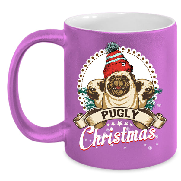 Pugly Christmas Coffee Mug, Cute Christmas Coffee Cup