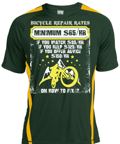 Bicycle Repair Rates T Shirt, Minimum $65/Hr T Shirt, Cool Shirt