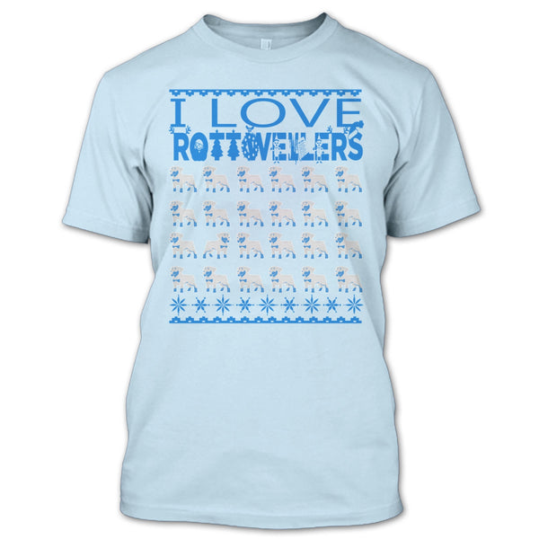 I Love Rottwellers T Shirt, Rottwellers Merry Christmas T Shirt
