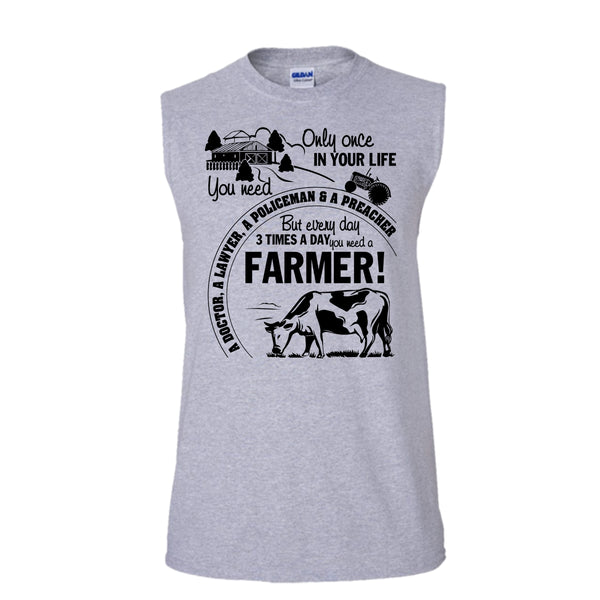 You Need A Farmer T Shirt, Gift For Farmer Tank Top (Men's Cotton Sleeveless)