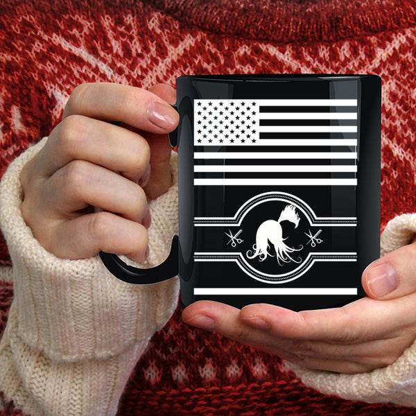 Cool Hairstylist Coffee Mug, Cool American Flag Coffee Cup