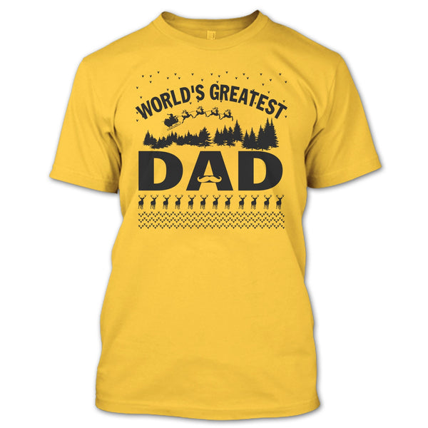 World's Greatest Dad T Shirt, Merry Christmas Gift T Shirt
