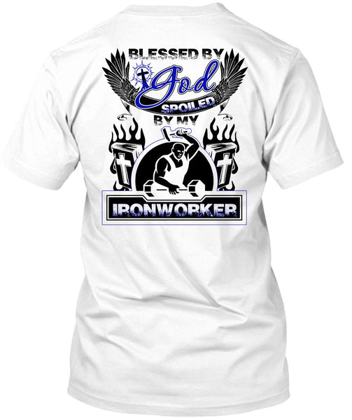 A black t-shirt with the shopify logo