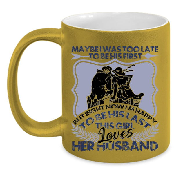 Gift For Wedding Coffee Mug, This Girl Loves Her Husband Accent Mug