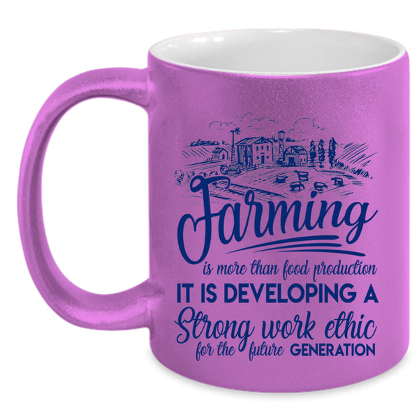 Cool Farming Coffee Mug, FarmingIs More Than Food Production Accent Mug