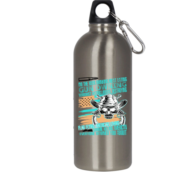 I'm The Beer Drinking Meat Eating 20 oz Stainless Steel Bottle,Flag Flying American Loving Outdoor Sports Water Bottle