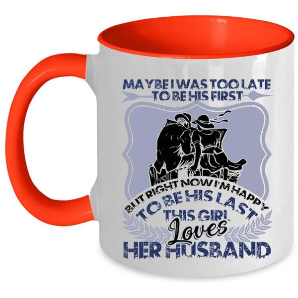 Gift For Wedding Coffee Mug, This Girl Loves Her Husband Accent Mug
