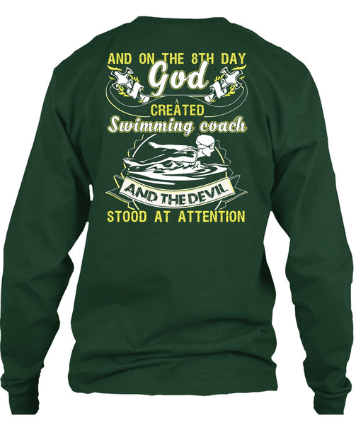 God Created Swimming Coach T Shirt, Being A Swimmer T Shirt
