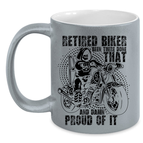 Cool Retirement Coffee Mug, Retired Biker Accent Mug