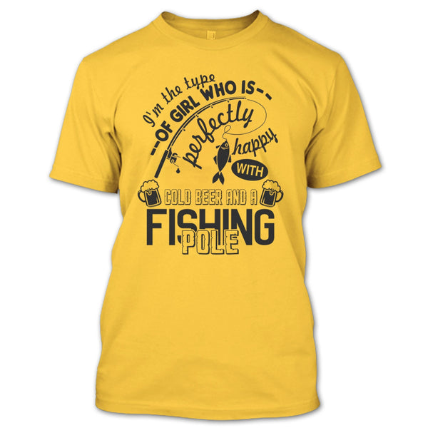 Pretty Happy With Cool Beer T Shirt, Coolest Fishing Lover T Shirt