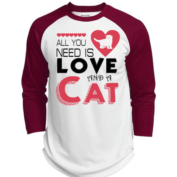 All You Need Is Love And A Cat T Shirt, I Love My Cat T Shirt, Cool Pets T Shirt  (Polyester Game Baseball Jersey)