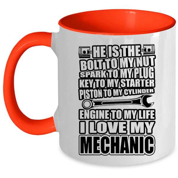 Cute Gift For Girlfriend Coffee Mug, I Love My Mechanic Accent Mug