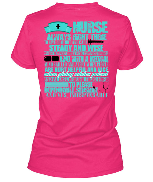 Nurse Always Right T Shirt, Kind With A Medical T Shirt, Cool Shirt (Ladies LS Heather V-Neck)