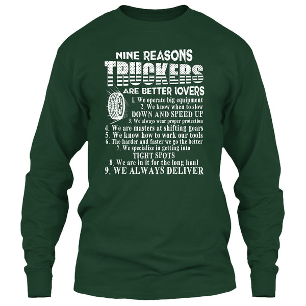 Nine Reasons Truckers T Shirt, Coolest Trucker T Shirt