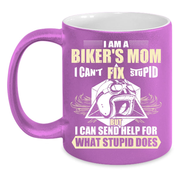 I Am A Biker's Mom Coffee Mug, Cool Gift For Biker's Mom Coffee Cup