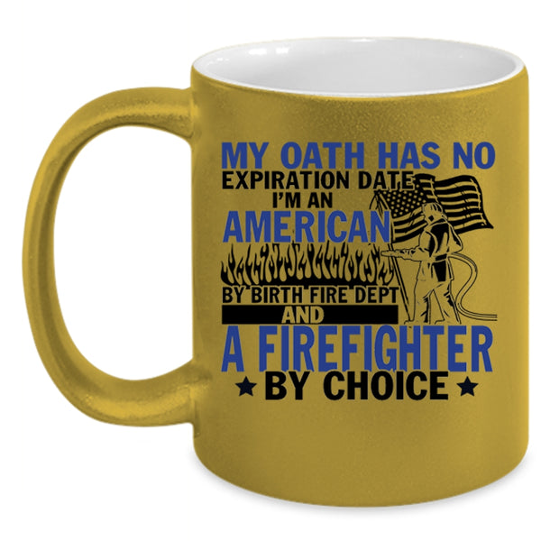 American Flag Coffee Mug, I'm An American And A Firefighter Accent Mug