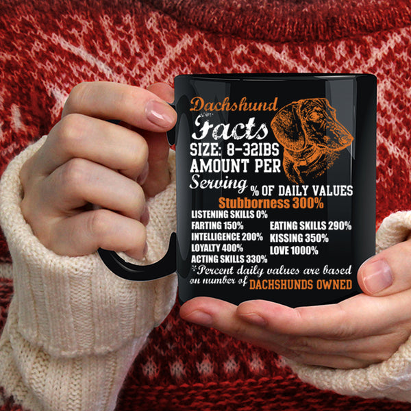 Dachshund Facts Coffee Mug, Gift For Dachshund Owner Coffee Cup