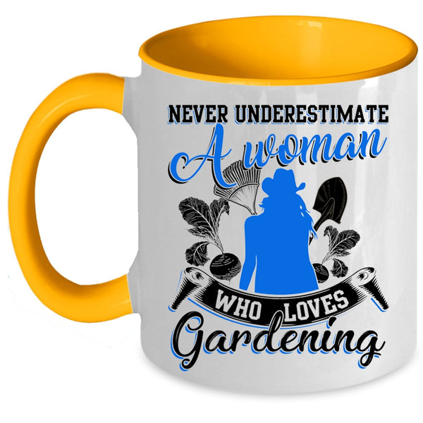 Cool Woman Coffee Mug, A Woman Loves Gardening Accent Mug