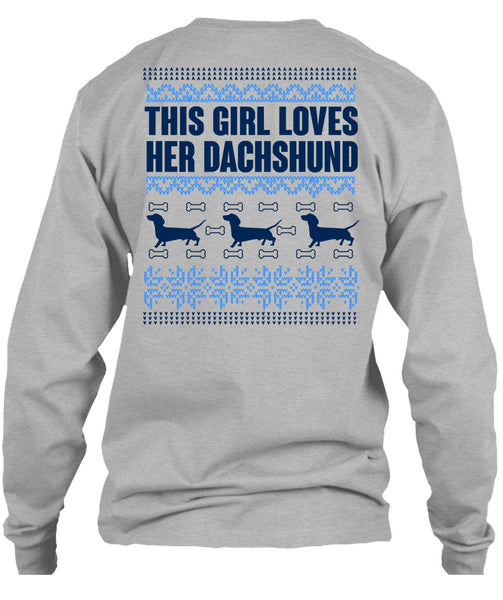 This Girl Loves Her Dachshund T Shirt, This Girl Loves Christmas T Shirt