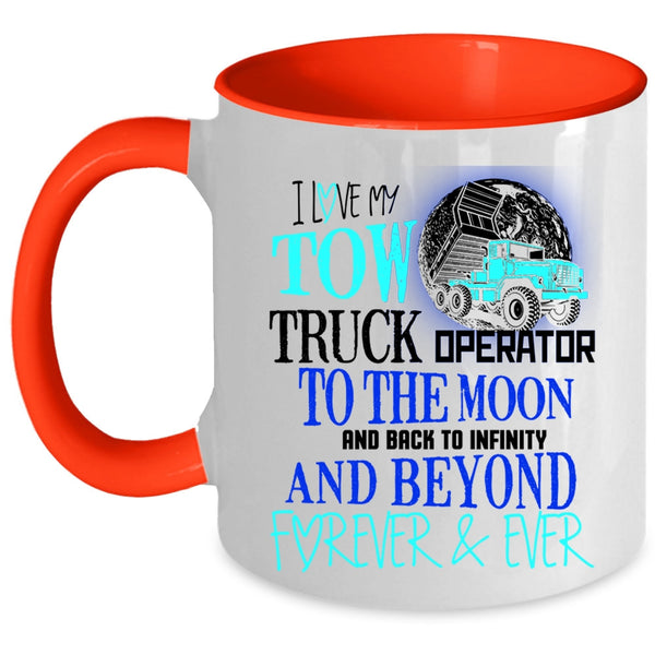 Cute Love Coffee Mug, I Love My Tow Truck Operator Accent Mug
