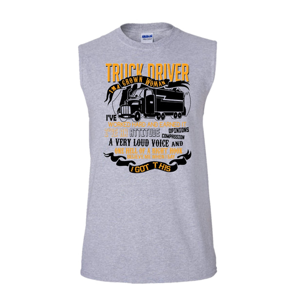 Trucker Driver T Shirt, Coolest Truck Driver Tank Top (Men's Cotton Sleeveless)