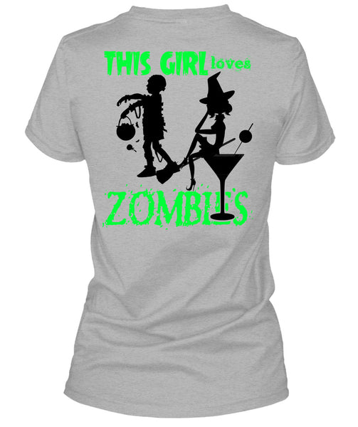 This Girl Loves Zombies T Shirt, Wait For Halloween T Shirt