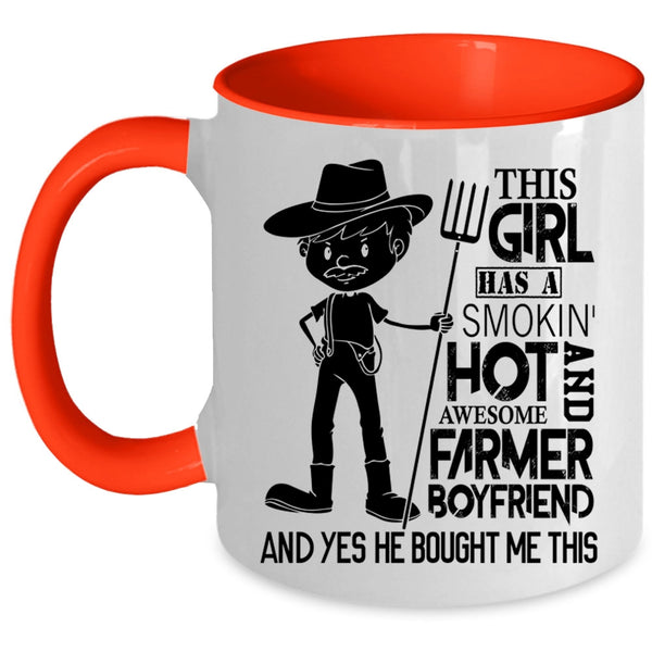Awesome Farmer Coffee Mug, This Girl Has A Farmer Boyfriend Accent Mug
