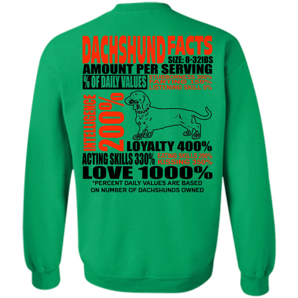 I Love Dachshund T Shirt, Dachshund Facts Sweatshirt