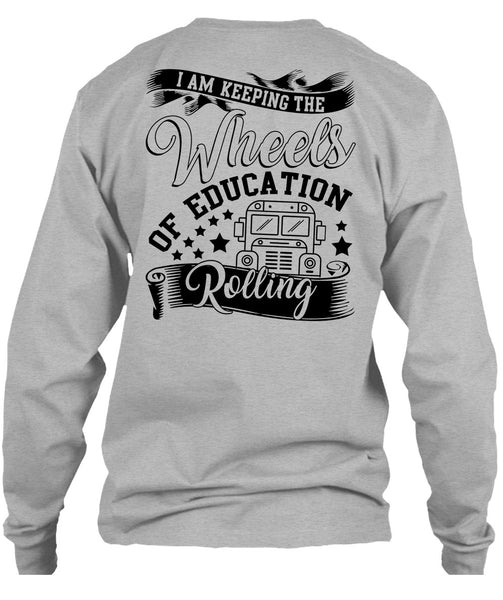 Wheels Of Education Rolling T Shirt, I Love Bus T Shirt