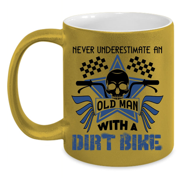 Awesome Grandpa Coffee Mug, An Old Man With A Dirt Bike Accent Mug