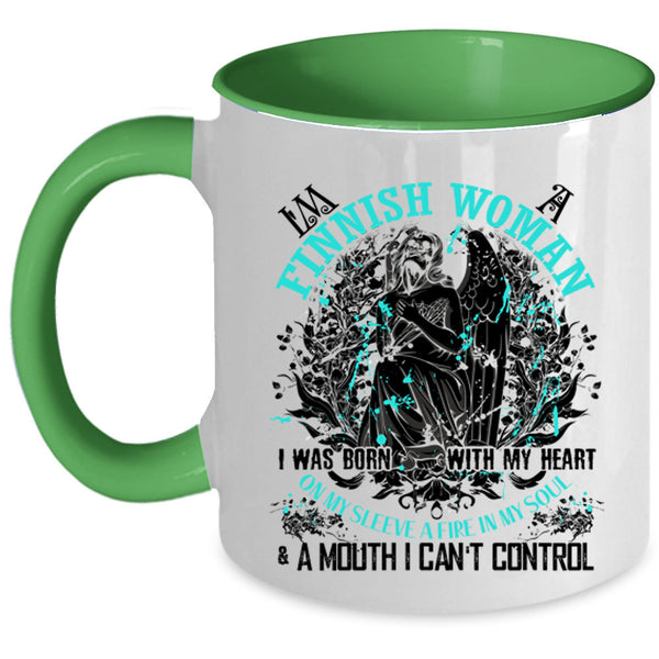 I Was Born With My Heart Coffee Mug, I'm A Finnish Woman Accent Mug