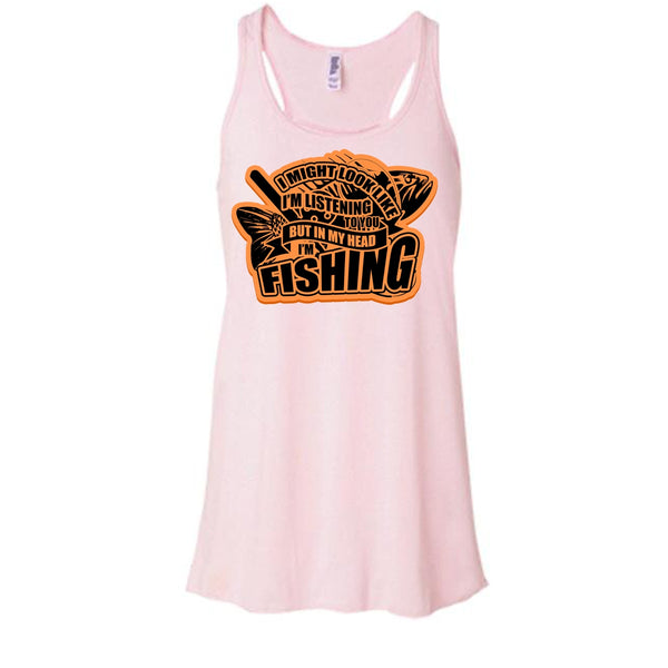 In My Head I'm Fishing T Shirt, Coolest Fishing Tank Top