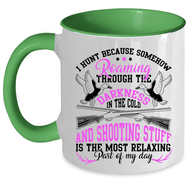 Funny Turkey Hunting Coffee Mug, I Hunt Accent Mug