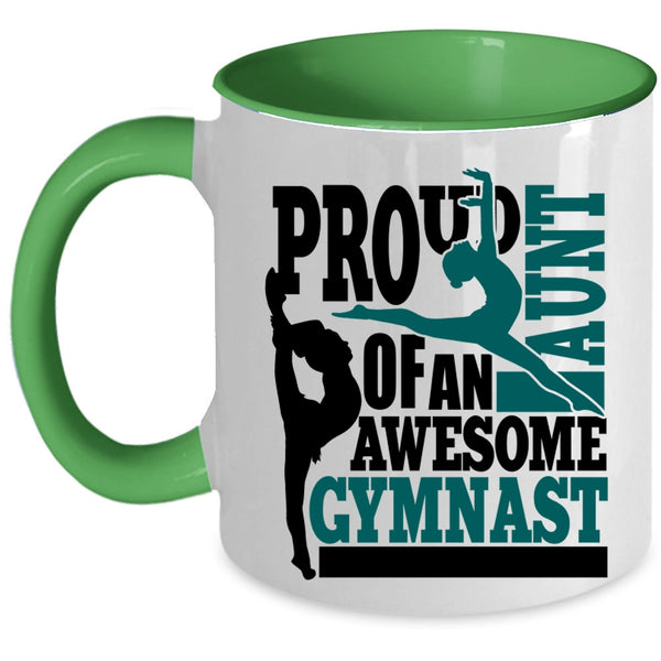 Cool Auntie Coffee Mug, Proud Aunt Of An Awesome Gymnast Accent Mug