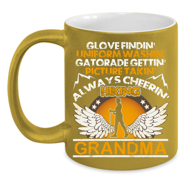 Glove Finding Picture Taking Coffee Mug, Always Cheering Hiking Grandma Coffee Cup