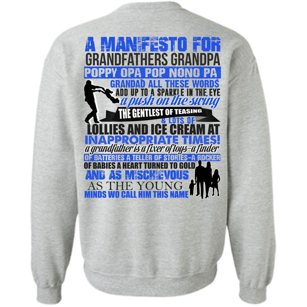 I Love My Kid T Shirt, A Manifesto For Grandfathers Grandpa Sweatshirt