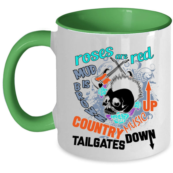 Country Music Up Coffee Mug, Roses Are Red Accent Mug