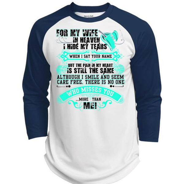 For My Wife In Heaven T Shirt, I Love Husband T Shirt, Awesome T-Shirts  (Polyester Game Baseball Jersey)
