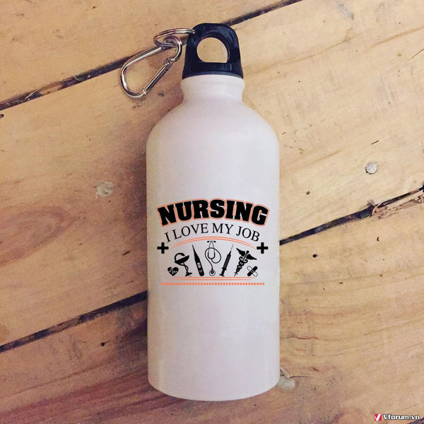 Cool Nursing 20 oz Stainless Steel Bottle,I Love My Job Outdoor Sports Water Bottle