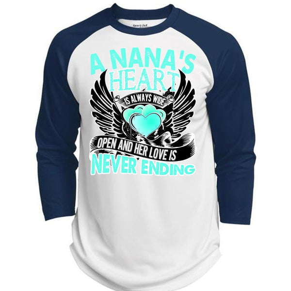 A Nana's Heart Is Always Wide T Shirt, I Love Nana T Shirt, Awesome T-Shirts  (Polyester Game Baseball Jersey)