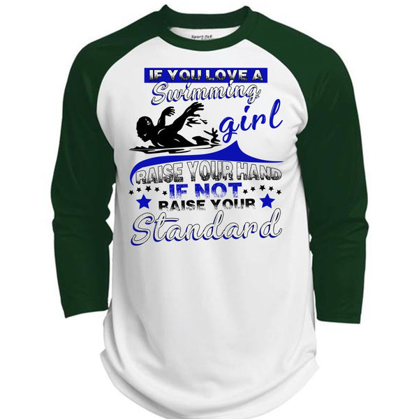 You Love A Swimming Girl T Shirt, I Love Swimming T Shirt, Awesome T-Shirts  (Polyester Game Baseball Jersey)