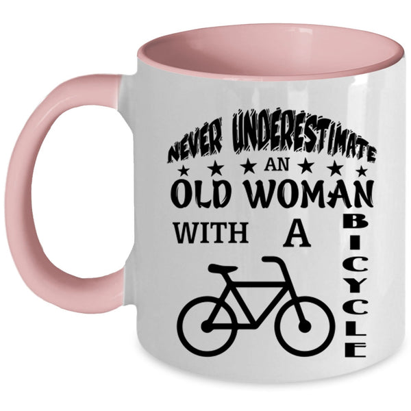 Awesome Grandmother Coffee Mug, An Old Woman With A Bicycle Accent Mug