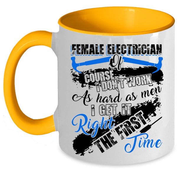 Cute Electrician Coffee Mug, Female Electrician Accent Mug