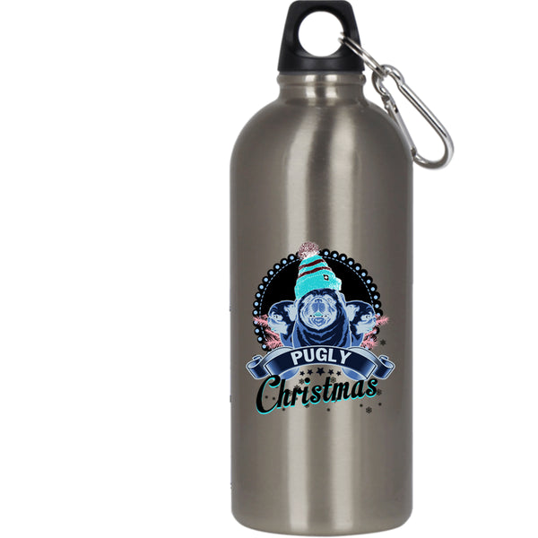 Pugly Christmas 20 oz Stainless Steel Bottle,Cute Christmas Outdoor Sports Water Bottle