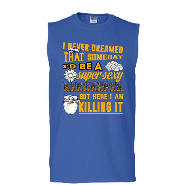 I'd Be A Sexy Beekeeper T Shirt, Coolest Beekeeper Tank Top (Men's Cotton Sleeveless)
