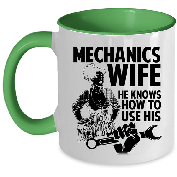 Pretty Mechanic's Wife Coffee Mug, Mechanics Wife Accent Mug