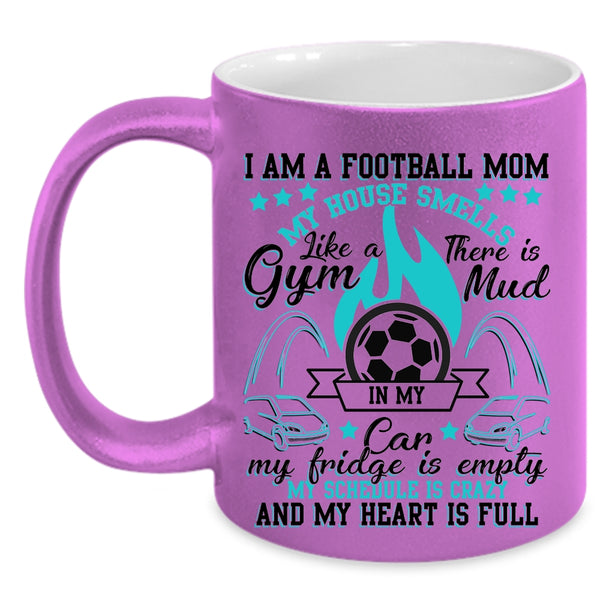 Funny Gift For Mom Coffee Mug, I Am A Football Mom Accent Mug