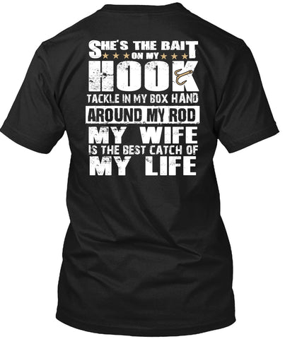 A black t-shirt with the shopify logo