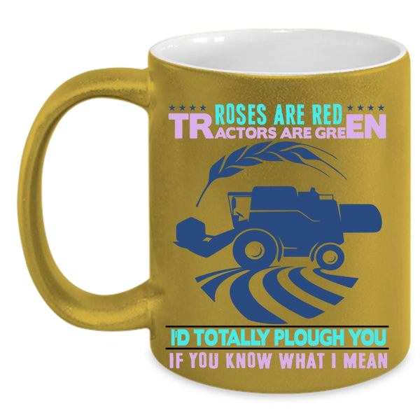 Tractors Are Greens Coffee Mug, Roses Are Red Accent Mug